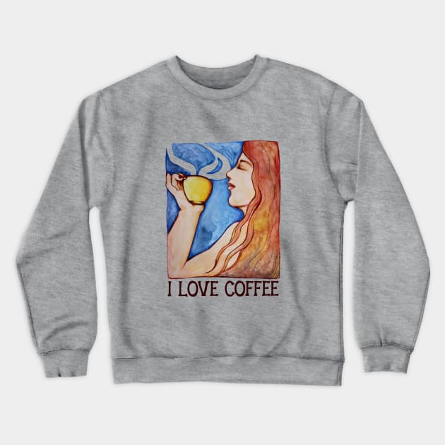 I love coffee Crewneck Sweatshirt by bubbsnugg